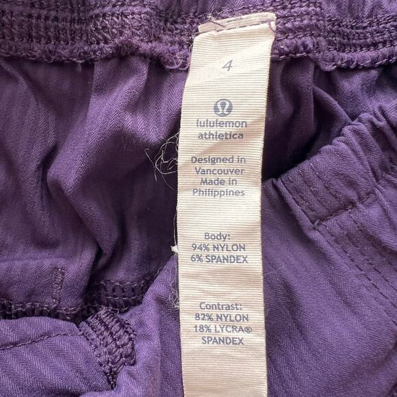 Lululemon Purple Paperbag Shorts, US4 - Picture 7 of 8